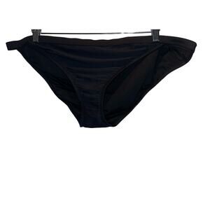 J Crew Ribbed Trim Hipster Full Coverage Bikini Bottom black Size 2x NWT A